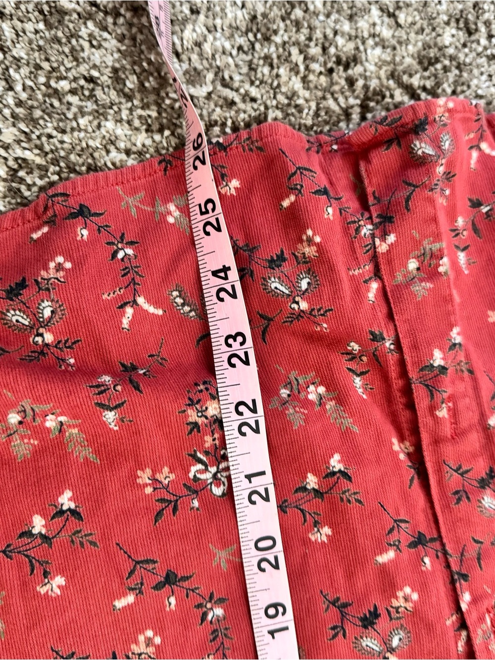 Floral Button-Front Jean Jacket in Rust - Picture 6 of 6